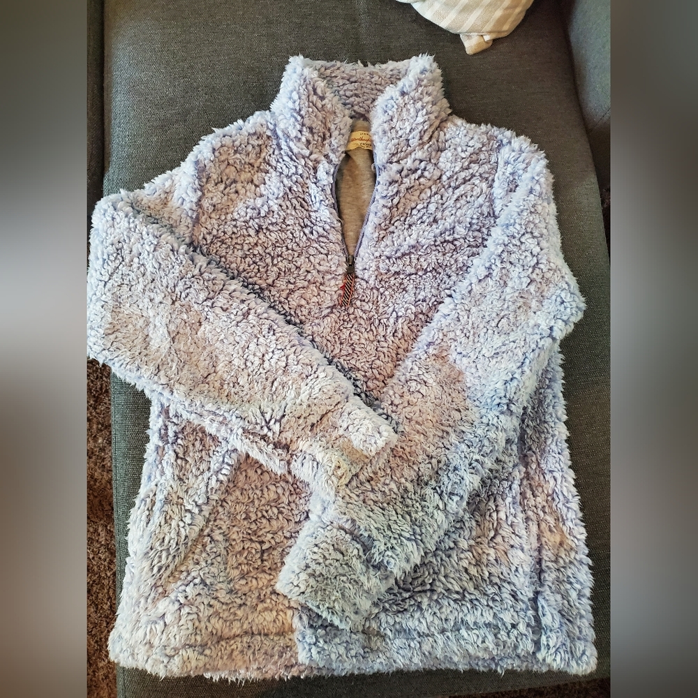 Powder Blue Quarter Zip Sherpa